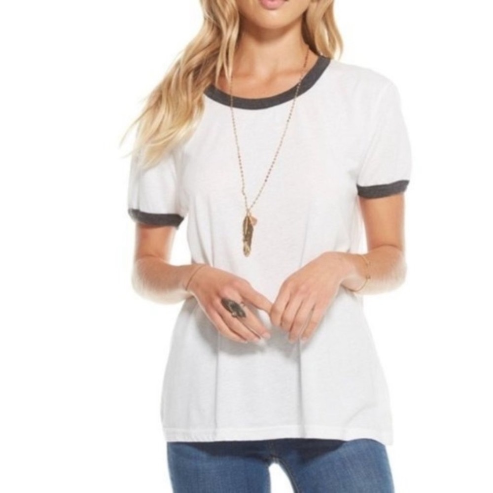 Chaser | White & Gray Burnout Baseball Tee | Sz M